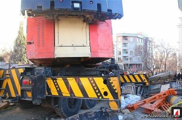 سعادت آباد تصادف جرثقیل با پراید