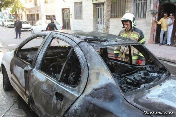 سوختن خودروی تیبا