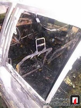 سوختن پراید در تهران پراید سوخته