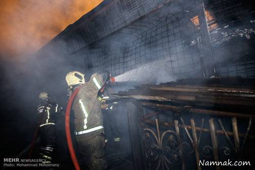 خیابان امیرکبیر تهران خاموش کردن آتش