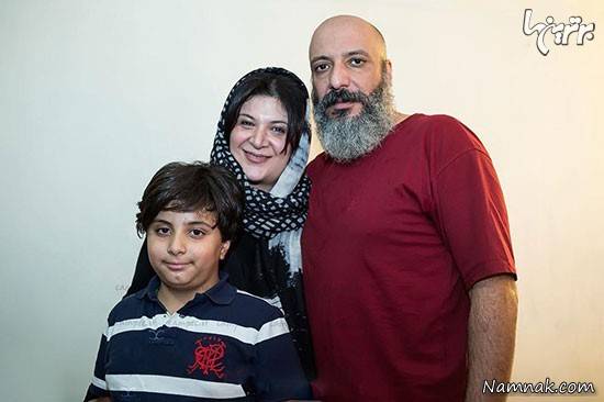 امیر جعفری در کنار همسر و پسرش