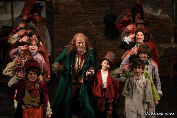 گریم های عجیب بازیگران در نمایش الیورتوئیست نمایش الیورتوئیست