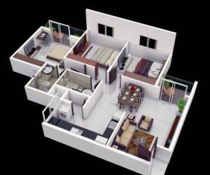 نقشه خانه ی سه خوابه