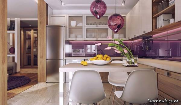 چیدمان منزل 70 متری رنگ بنفش چیدمان منزل