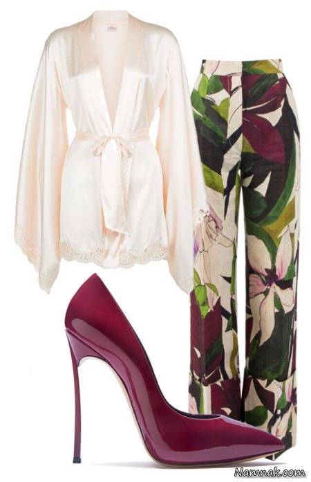 ست کردن لباس با شلوار گلدار شلوار گلدار