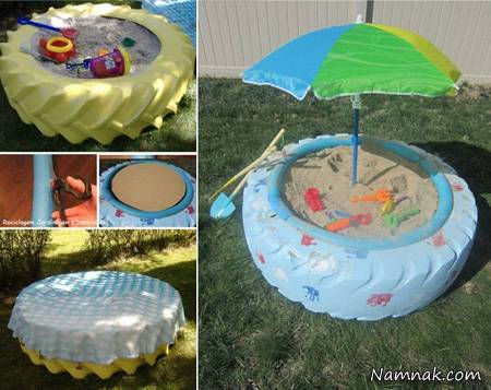 تزیینات خلاقانه لاستیک فرسوده تزیینات لاستیک