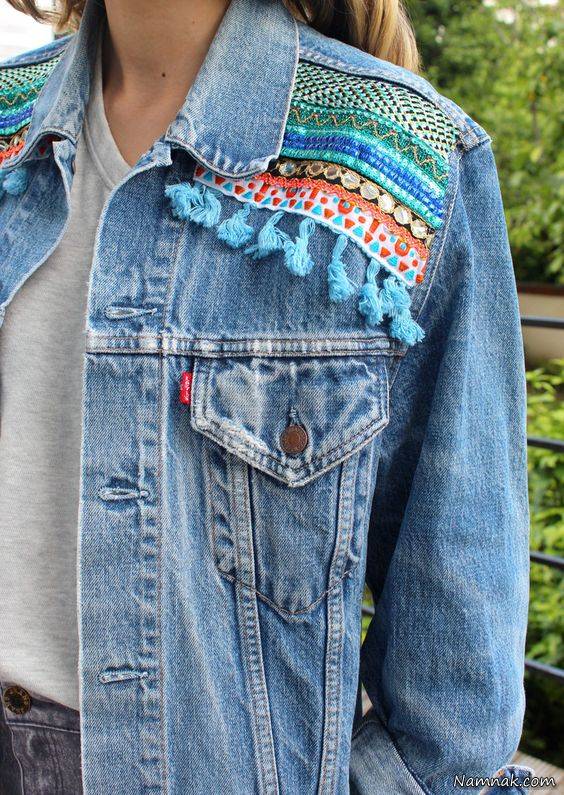 ایده های تزیین ژاکت جین ژاکت جین