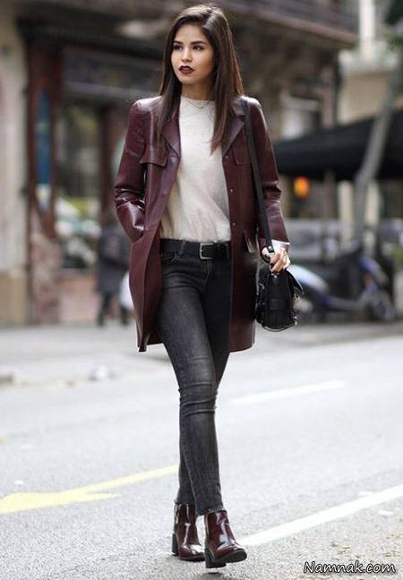 ست زرشکی و طوسی برای زمستان ست زرشکی و طوسی