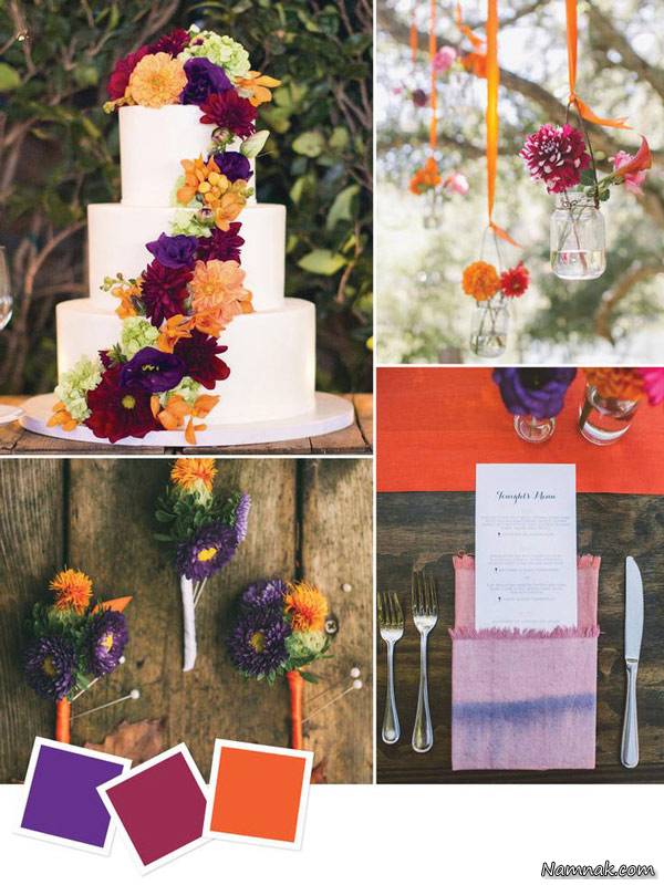 رنگ های پیشنهادی برای تم عروسی تم عروسی