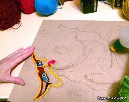 آموزش ساخت تابلو کاموایی تابلو کاموایی