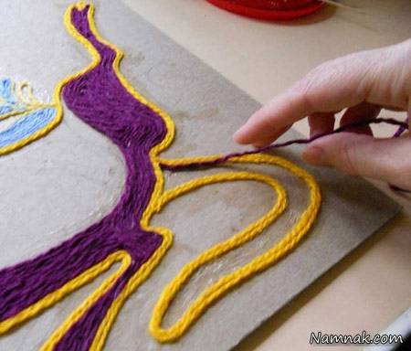 آموزش ساخت تابلو کاموایی تابلو کاموایی