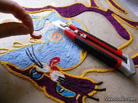 آموزش ساخت تابلو کاموایی تابلو کاموایی