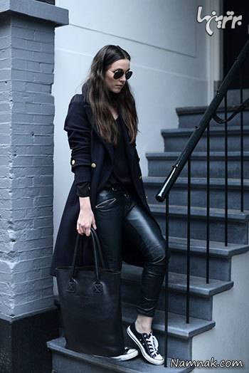 تیپ زمستانی زنانه سر تا پا مشکی تیپ زمستانی زنانه