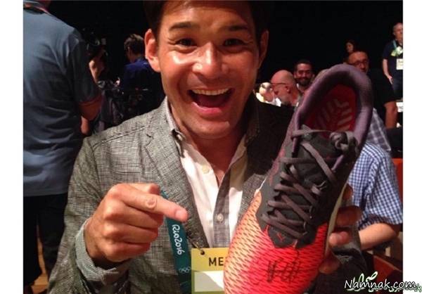 ذوق زدگی خبرنگار با کفش بولت اوسین بولت