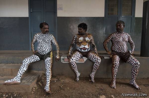 آدم های ببری در مراسم فولکلور رژه ببرها