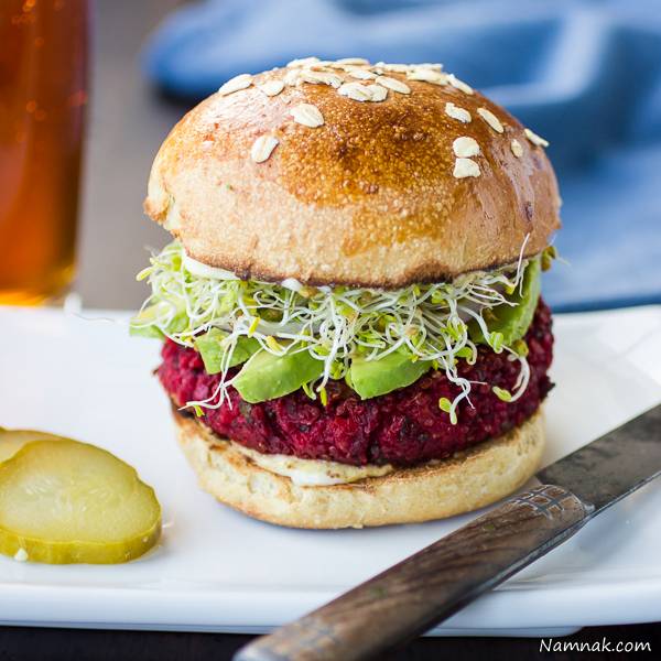 نحوه پخت همبرگر با سس لبو همبرگر