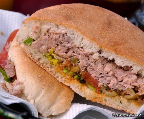 نحوه پخت ساندویج ماهی تن ساندویچ ماهی تن