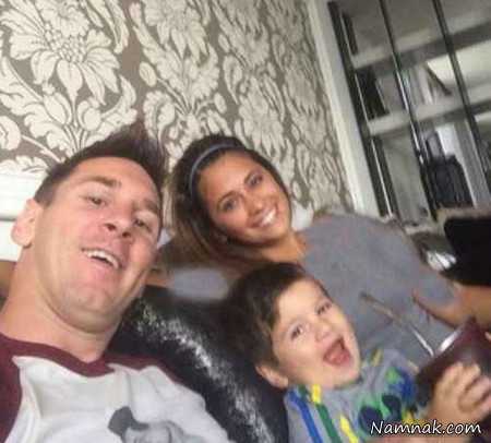 لیونل مسی و همسرش