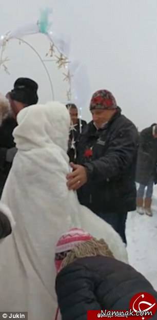 مراسم ازدواج در برف و سرمای شدید + عکس مراسم ازدواج