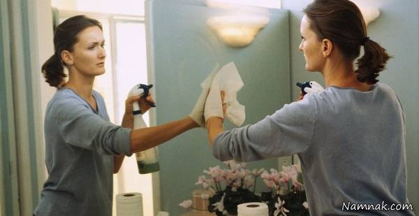 تمیز کردن آینه