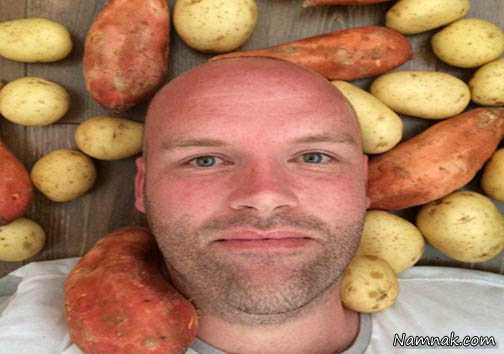 مردی که در کمال تعجب فقط سیب زمینی می خورد