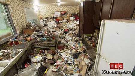 زباله های 30 ساله در منزل خانم میشل منزل کثیف خانم میشل