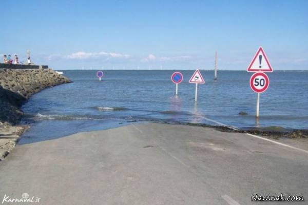 جاده ایی اسرارآمیز که هر روز ناپدید می شود جاده