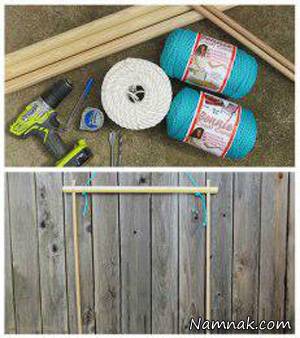 بافت تاب مکرومه با گره ساده تاب مکرومه