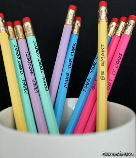 تزئین مدادهای ساده برای مدرسه کودکتان تزئین مداد