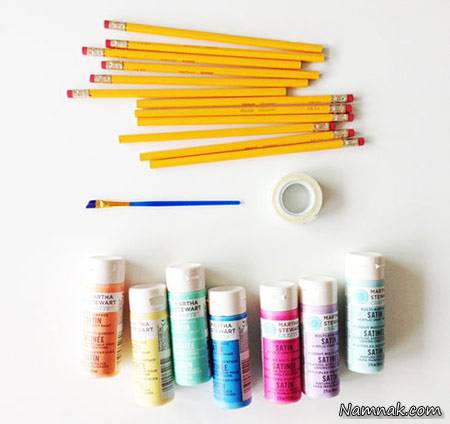 تزئین مدادهای ساده برای مدرسه کودکتان تزئین مداد