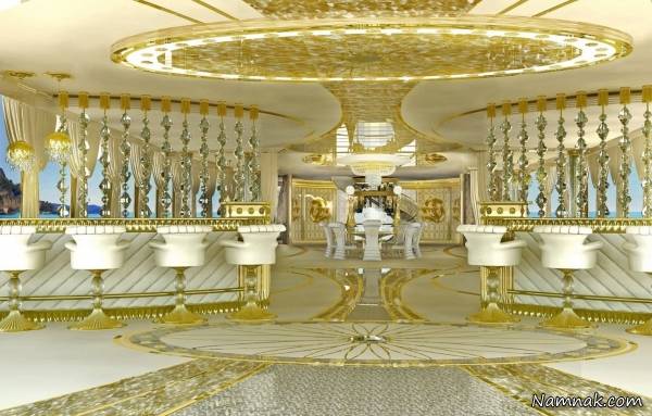 لوکس طلایی داخل قایق لوکس طلایی