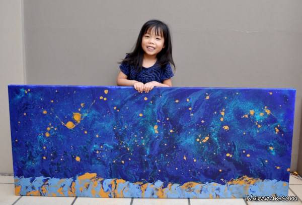 نقاشی کهکشانی دختربچه 5 ساله نقاشی کهکشان