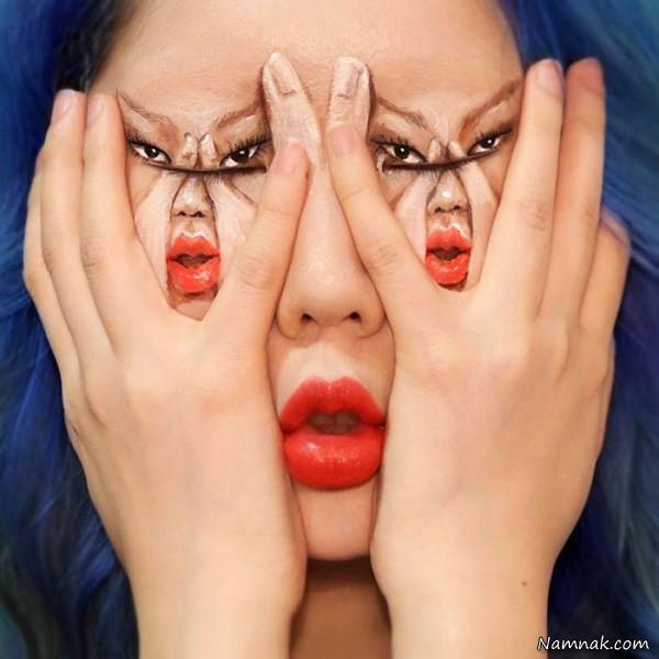 صورت ترسناک آرایشگر زن آرایشگر زن