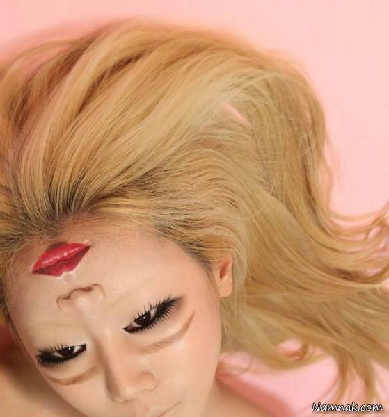 نقاشی روی صورت آرایشگر زن نقاشی روی صورت آرایشگر زن