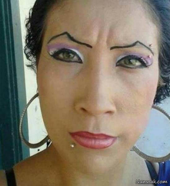 آرایش و ابرو عجیب زنانه ابرو عجیب