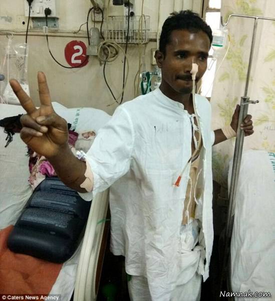 فرو رفتن میلگرد در گردن کارگر فرو رفتن میلگرد در گردن کارگر