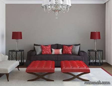 دکوراسیون رنگ قرمز پذیرایی دکوراسیون رنگ قرمز